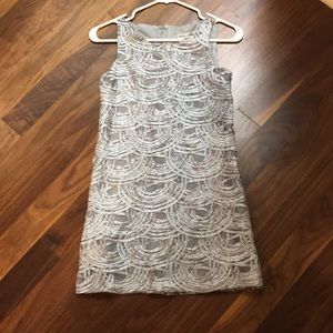 Girls silver dress with rhinestones